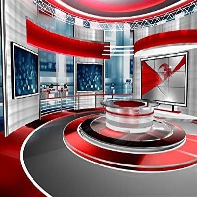 Baocicco 10x7ft Television Broadcast Station Backdrop News-Television Hall Interior Scene Projector Photography Background Host Game Theme Birthday Party Little Host Portrait