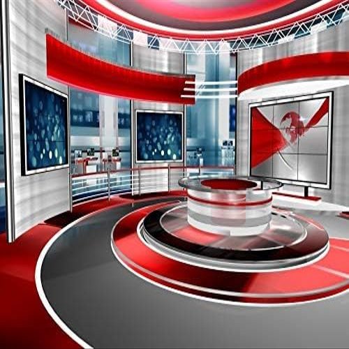 Baocicco 10x7ft Television Broadcast Station Backdrop News-Television Hall Interior Scene Projector Photography Background Host Game Theme Birthday Party Little Host Portrait