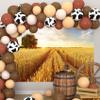 Baocicco 10x7ft Background Field Freshly Bales Harvest Sunset Photography Backdrop Autumn Agriculture Straw Country Harvest Reap Farmland Photo Studio Props Wallpaper Shoot Booth PhotoCall view 4