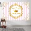 10x6.5ft Happy Birthday Backdrop for Girls Pink Stripes Gold Crown Spots Photography Background Princess Birthday Party Banner Decoration Supplies Photo Booth Props view 4