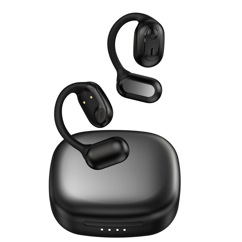 XCYZRY Open Ear Headphones,Bluetooth 5.3 Wireless Earbuds with Earhooks, Fast Charging, Sweat Resistant, Digital Display Charging Case for Music, Game, Sport