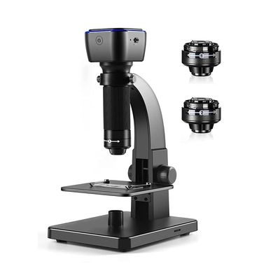 Jkjhbhged 2000X Biological Digital Microscope Wifi USB Microscope with Digital & Microbial Lens with 11 Adjustable LED