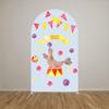 Circus Theme Arch Backdrop Cover for Baby Shower Birthday Party Decoration,Double-Layered Background,Elastic and Washable.3x6.5ft,GX-2622 view 2