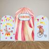 Circus Theme Arch Backdrop Cover for Baby Shower Birthday Party Decoration,Double-Layered Background,Elastic and Washable.3x6.5ft,GX-2622 view 3