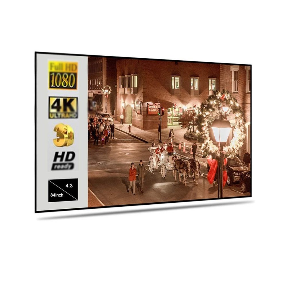 4:3 Portable Projector Screen Metal Layer Light Resistant Home Movie Reflective Screen Foldable Project Screen 60-100inch (Size : 60 inch)