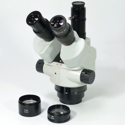 JOEBO Microscope Kit 2.1X-180X Simul-Focal Trinocular Zoom Stereo Microscope Head SZM45TN 165mm Woking Distance Microscope Lens Adapters (Size : 3X-110X 0.5X 2.0X)