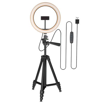 Led Ring Light Kit with Tripod Stand Dimmable for Makeup 3 Modes 10 Brightness Live Stream Makeup Video Broadcast (Color : Black)