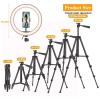 Led Ring Light Kit with Tripod Stand Dimmable for Makeup 3 Modes 10 Brightness Live Stream Makeup Video Broadcast (Color : Black) view 3