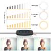 Led Ring Light Kit with Tripod Stand Dimmable for Makeup 3 Modes 10 Brightness Live Stream Makeup Video Broadcast (Color : Black) view 4