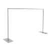 10ft x 20ft Silver Rectangular Backdrop Stand Steel Pipe Kit with Base,Heavy Duty Telescopic Wedding Background Support System for Wedding Party Photography Show Display view 2