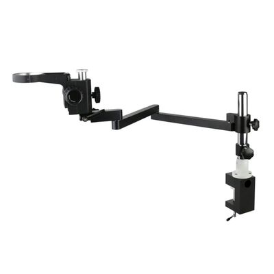 Joebo Microscope Kit 76mm 50mm Ring Supporter Adjustable Articulating Arm Pillar Clamp Bracket Stereo Microscope Stand Microscope Lens Adapters (Color : 76mm Black)