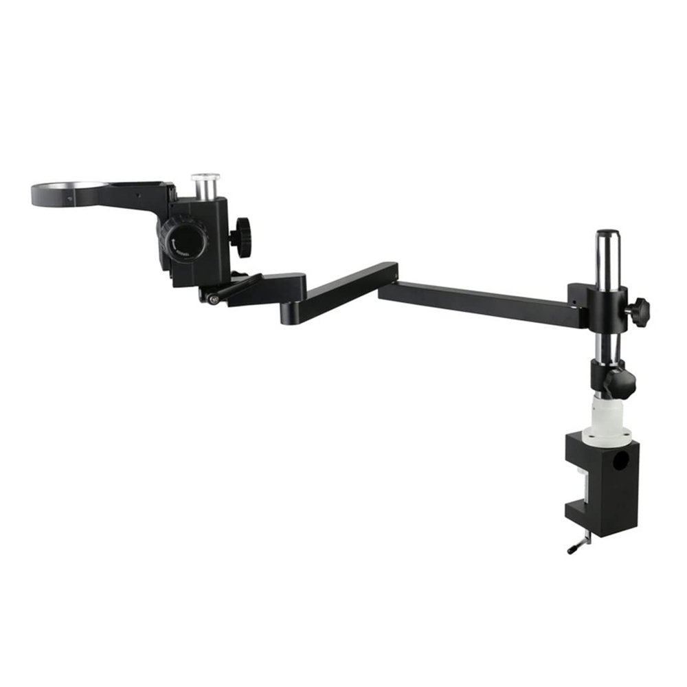 Joebo Microscope Kit 76mm 50mm Ring Supporter Adjustable Articulating Arm Pillar Clamp Bracket Stereo Microscope Stand Microscope Lens Adapters (Color : 76mm Black)
