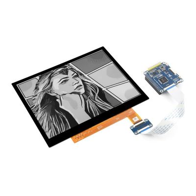 10.3inch E-Paper E-Ink Display (G) with E-Paper Driver HAT Compatible with Raspberry Pi, 18721404 Pixels, Black/White, Optical Bonding Toughened Glass Panel, 2-16 Grey Scales