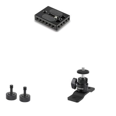 CAMVATE Camera Baseplate with 1/4" & 3/8" Thread Hole + 1/4"-20 Ball Head + 1/4"-20 Thread Thumb Screw