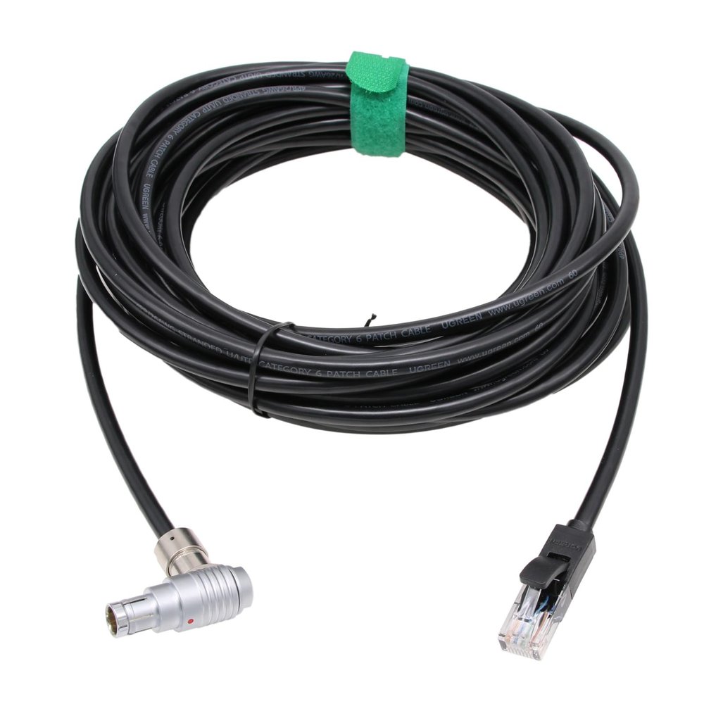 HangTon Ethernet Cable 8-Pin Fischer to RJ45 for Phantom VEO-S Flex4K 990S 640S V2640 v2512 High-Speed Camera, Control Data Transfer, CAT6 1m