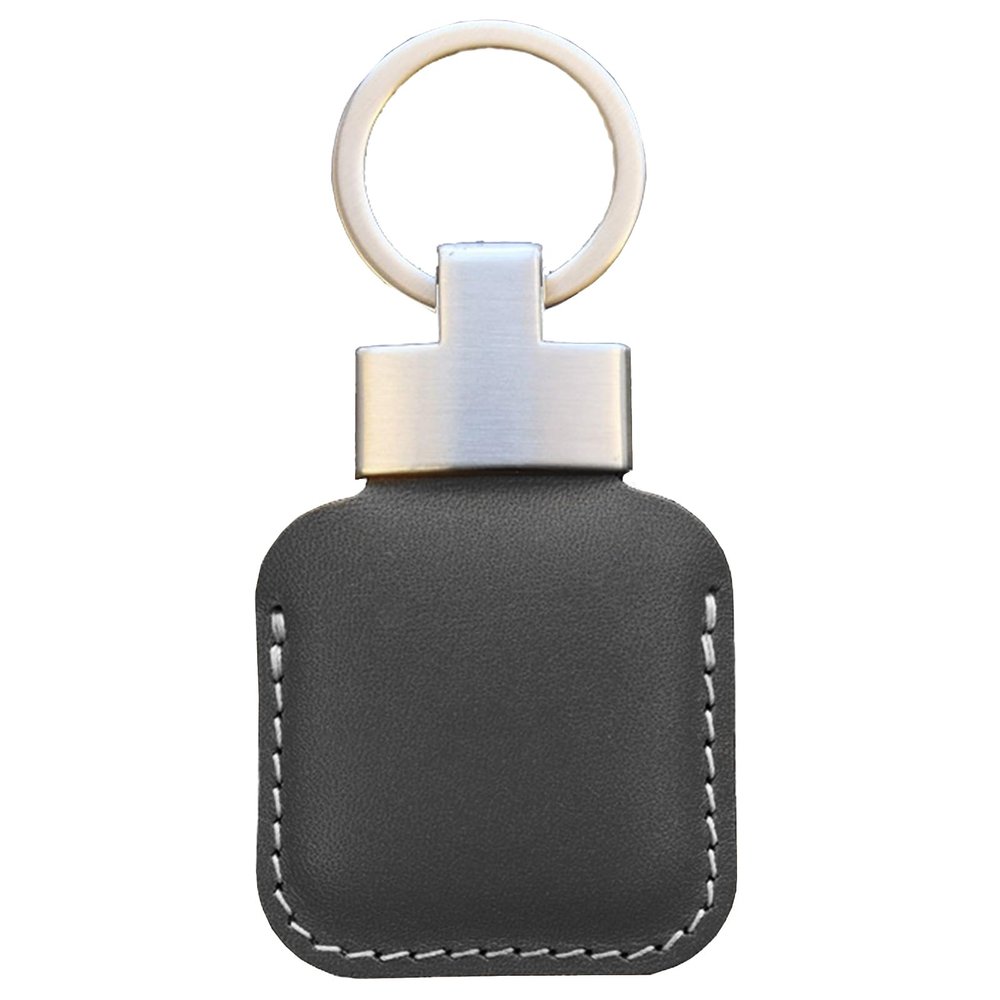 [CHOPIKA] Case for Airtag/Tile Mate/Eufy Security SmartTrack Link Protective Leather Case Keychain Holder Leather Key Ring Case Cover Accessories(Black)