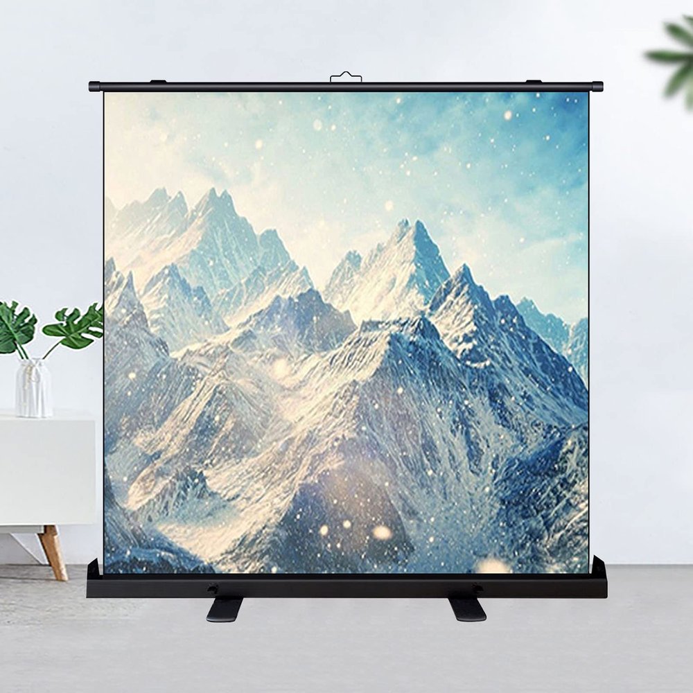 Projector Screen,Manual Pull Up Portable Projector Screen Foldable 4:3/16:9 Full HD Indoor Outdoor Mobile Standalone Movie Screen, for Home Theater, Entertainment (60inch 16:9)
