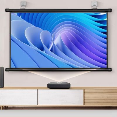 SDVantage Projection Screen 4:3/16:9, Manual Pull Down Projector Screen 2.0 Gain Retractable 4K 3D HD Projector Movies Screens for Home Theater Office Game (72)