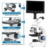 Compound Trinocular Microscope,30000x/50000x/70000x Magnification Microscope- 7" Display Screen +E-Eyepiece/Storage Bag,for Student Educatio,Laboratory,70000x view 2