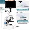 Compound Trinocular Microscope,30000x/50000x/70000x Magnification Microscope- 7" Display Screen +E-Eyepiece/Storage Bag,for Student Educatio,Laboratory,70000x view 3