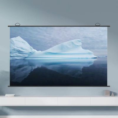 SDVantage Projector Screen,Foldable & Portable Indoor 4:3/16:9 HD Wall-Mounted Roll-up Projection Screen, for Home Theater, Office, Entertainment (60inch 16:9)