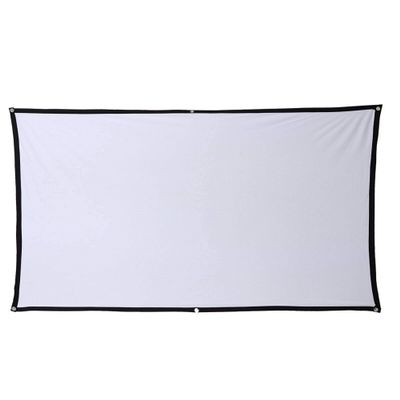 Projector Screen, Portable Projection Screen 16: 9 Projector Screen Home Projection Screen Cloth Outdoor Portable Folding Soft Curtain with Hook Movie Screen (White B)