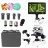 emobwdy Trinocular Microscope,40x-30000x/50000x/70000x Digital Laboratory Trinocular Compound Led Microscope- 7" Display Screen +E-Eyepiece,for Aquaculture/Education/Chemistry,30000x view 1
