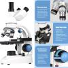 30000x/50000x/70000x Compound Trinocular Microscope,Lab Microscope,Adults Students Microscope W/E-Eyepiece/Storage Bag/Phone Stand,Research-Grade Microscopes for School,Lab,70000X view 3