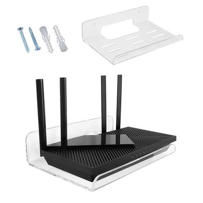 ihreesy Wall Mount Rack for Network,WiFi Router Wall Mount Stand Router Bracket Hanger Router Protection Holder DVD Player Bracket Holder Shelf