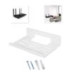 ihreesy Wall Mount Rack for Network,WiFi Router Wall Mount Stand Router Bracket Hanger Router Protection Holder DVD Player Bracket Holder Shelf view 3