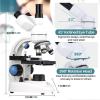 emobwdy Compound Trinocular Microscope 40x-30000x/50000x/70000x, Research Grade Professional Microscope, Two Tier Mechanical Stage Led Illuminated Microscope, Adult Microscope W/E-Eyepiece,50000X view 2