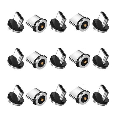Raosky Magnetic Charging Tips USB-C 15pcs,1Pin 360 Rotate Connector Adapter for USB Type-C Ports Series,Just Plugs to Charging/Water-dustproof/antioxidant Without Cord&Non-Data