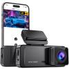 Dash Cam 1296P Front Dashcam, V300 WiFi Dash Camera for Cars with App, Night Vision, Mini Hidden Single Car Camera, Loop Recording, 24H Parking Mode, Support 256GB Max, Black view 1