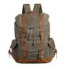 BRASS TACKS Leathercraft Backpack for Men Heavy Duty Waxed Canvas Vintage Women Trim Casual 15.6" laptop Travel Backpack-Olive green view 1