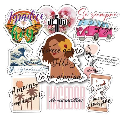155pcs Spanish Jesus Stickers | Christian Decals Faithful Quotes | Religious Bible Verse Stickers for Journaling | Biblia en Espaol