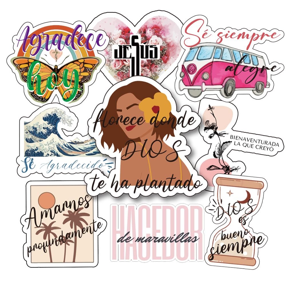 155pcs Spanish Jesus Stickers | Christian Decals Faithful Quotes | Religious Bible Verse Stickers for Journaling | Biblia en Espaol