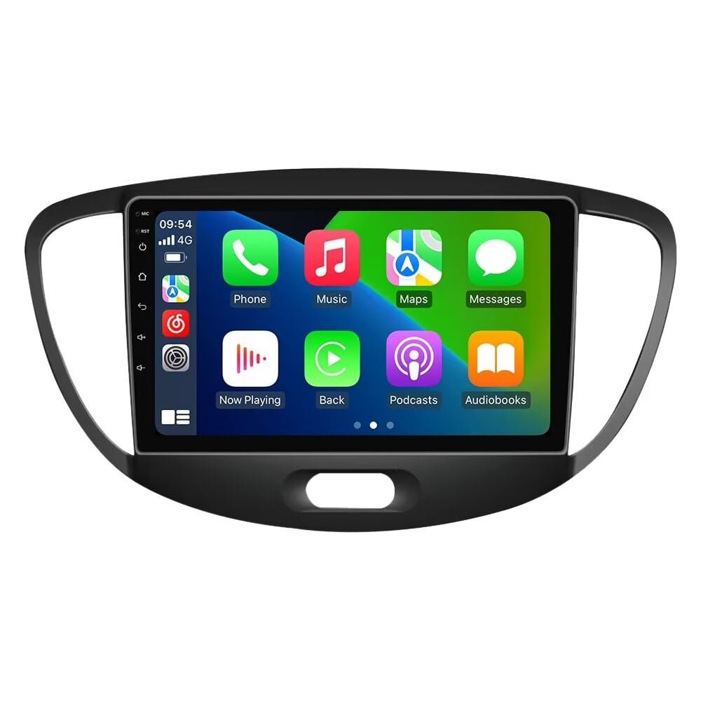 Stereo Radio for Hyundai i10 2007-2013, Biorunn 9 Inch GPS Wireless Wired Car-Play Android Auto IPS Touch Screen Navigation WiFi FM RDS Head Unit 2GB RAM 32GB ROM