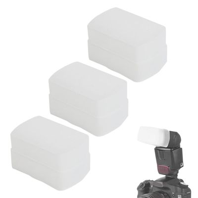 BTSEURY 3Pcs Mini Digital Camera Flash Bounce Diffusers, Softbox Suitable for 580EX Top Flash, White Enhances Flash Photography