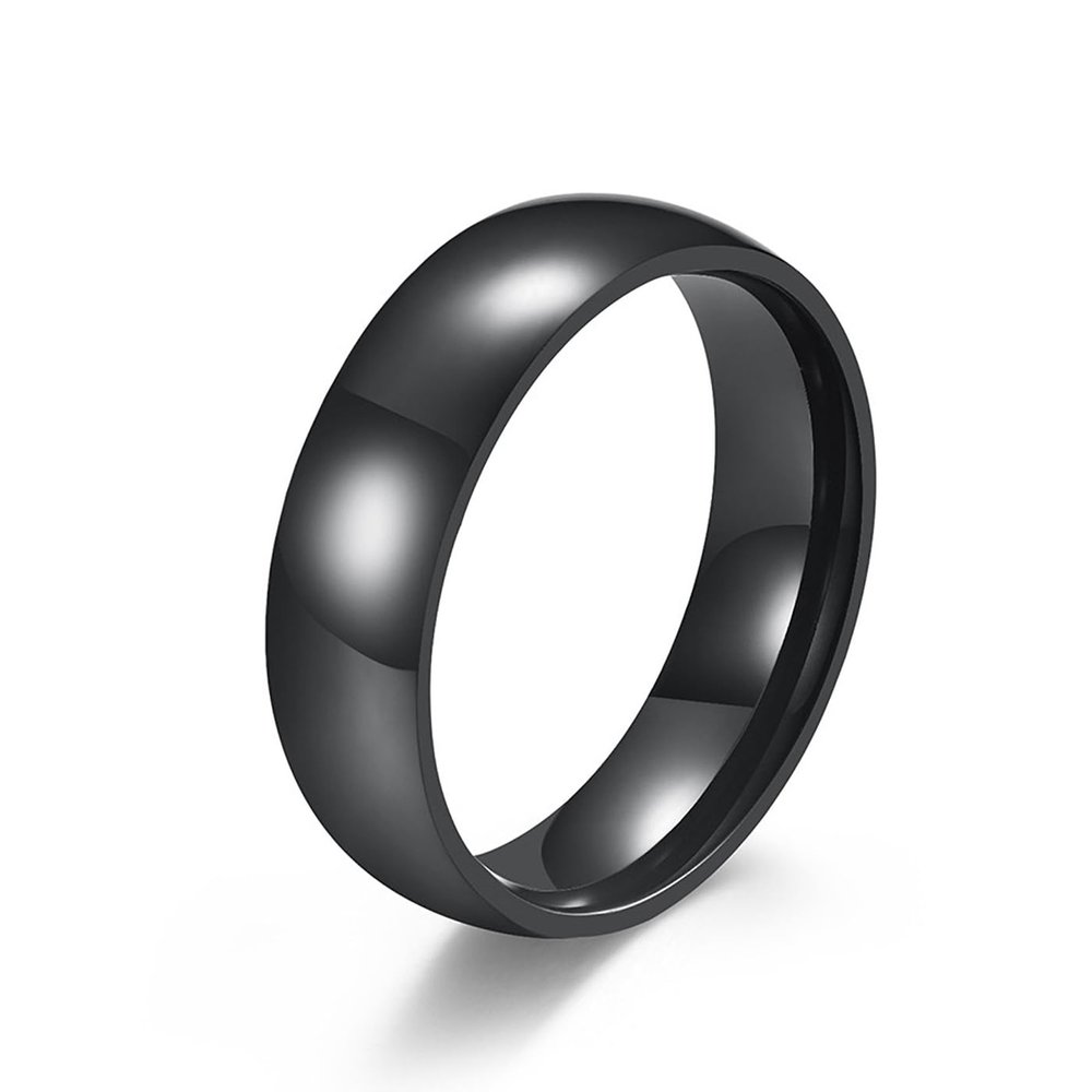 DirectNine Basics Ntag215 Black Ceramic Smart Ring Compatible with NFC Enabled Phones and Devices Programmable 504 Bytes for Bussiness Card (Black, US#6)