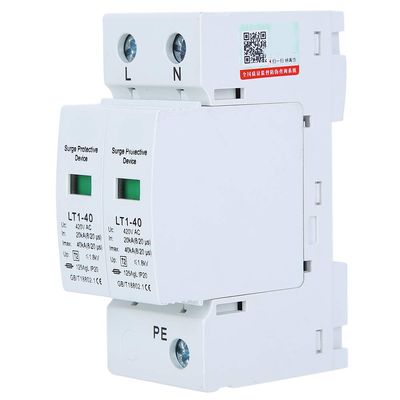 Device High End Glass 40ka Anti Thunder 2P 420V, Magnetic Arc Extinguishing, 3 Phase 4 Wire Wiring for Electrical