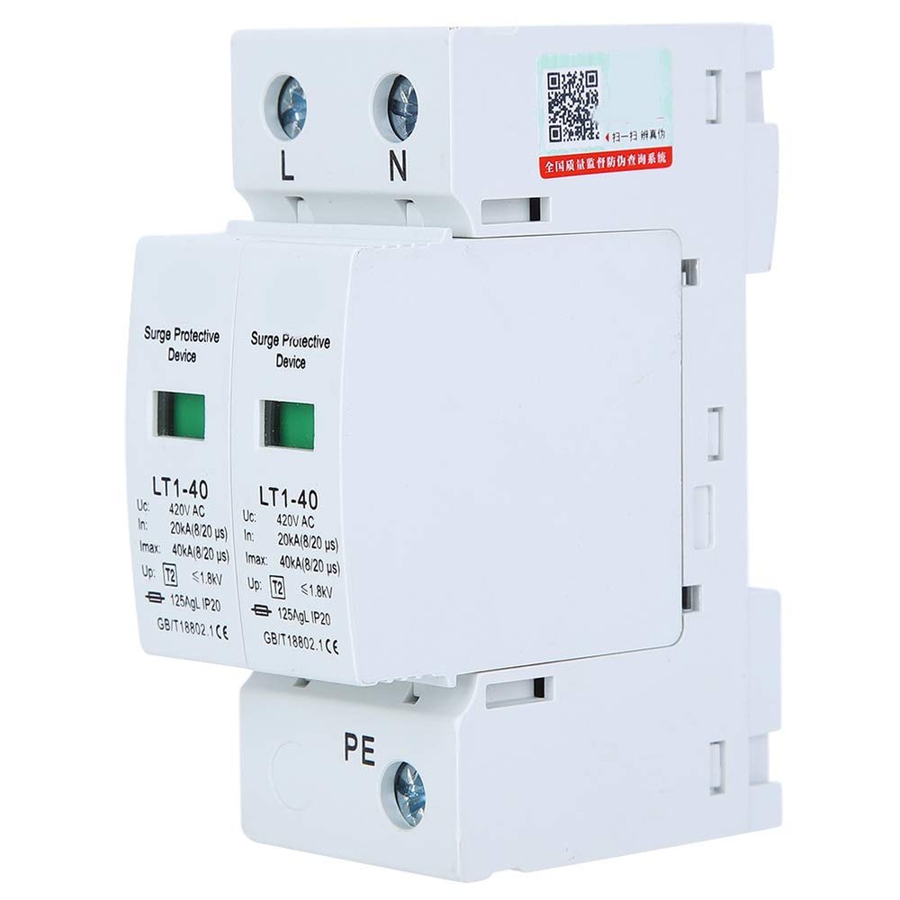 Device High End Glass 40ka Anti Thunder 2P 420V, Magnetic Arc Extinguishing, 3 Phase 4 Wire Wiring for Electrical