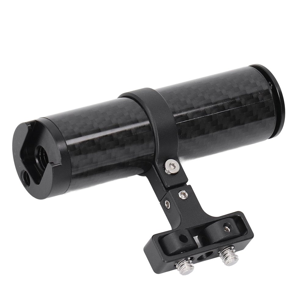 Acouto Carbon Fiber Camera Cage Handle, Adjustable Spacing, Easy Disassembly and Assembly, Comfortable Grip, Chute Structure, Expandable with Cold Shoe Port, 3/8 Inch Thread Hole and