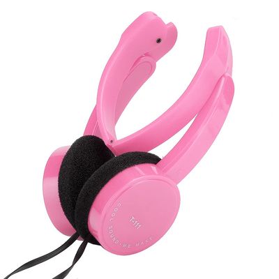 Fydun Foldable Wired Children Headset with Microphone, Lightweight Stereo Headphones Tablets and Smartphones, NoiseIsolating Design, Comfortable and Portable, Fit Kids  Available in (Pink)