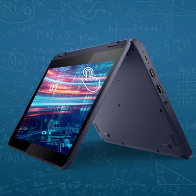 Lenovo 500w Gen 3 Student 2-in-1 Laptop, 11.6" HD Touchscreen, Intel Pentium Silver N6000, 8GB RAM, 128GB SSD, HDMI, Webcam, MicroSD Card Reader, Touchpad, Wi-Fi 6, Windows 11 Home, Black