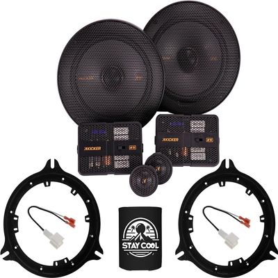 KICKER Speakers 6.5 inch for Infiniti M35/M45 2006-2010 Upgrade Kit - Pair of KS Series with Adapters and Harness, Component 6 1/2 Car Audio Front/Rear Door Speaker KSS650, 51KSS6504