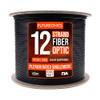 Futureonics Plenum 12 Strand Indoor/Outdoor Fiber Optic Cable, OS2 9/125 Singlemode, Corning, Black, Spool, 1000 Feet view 1