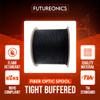 Futureonics Plenum 12 Strand Indoor/Outdoor Fiber Optic Cable, OS2 9/125 Singlemode, Corning, Black, Spool, 1000 Feet view 3