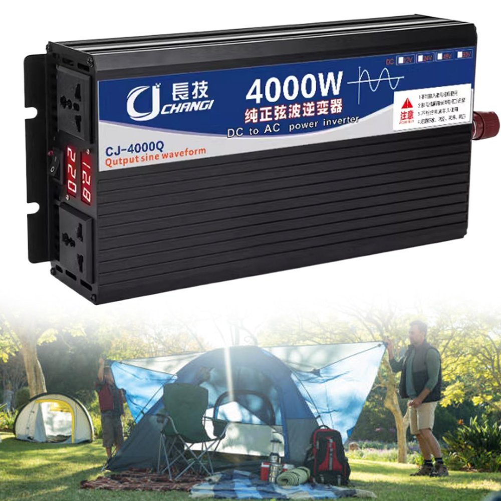 Lakenbroade 3000W 4000W 5000W Heavy Duty Pure Sine Wave Power Inverter DC12V 24V 48V 60V /72V to AC110V /220V with LED Display,48V4000W