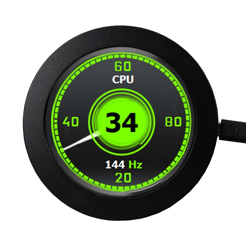 FanyiTek 2.1 inch 480X480 IPS 450nit LCD Round Monitor,Video Port,Micro USB Power,for DIY CPU GPU Temperature PC Case Display