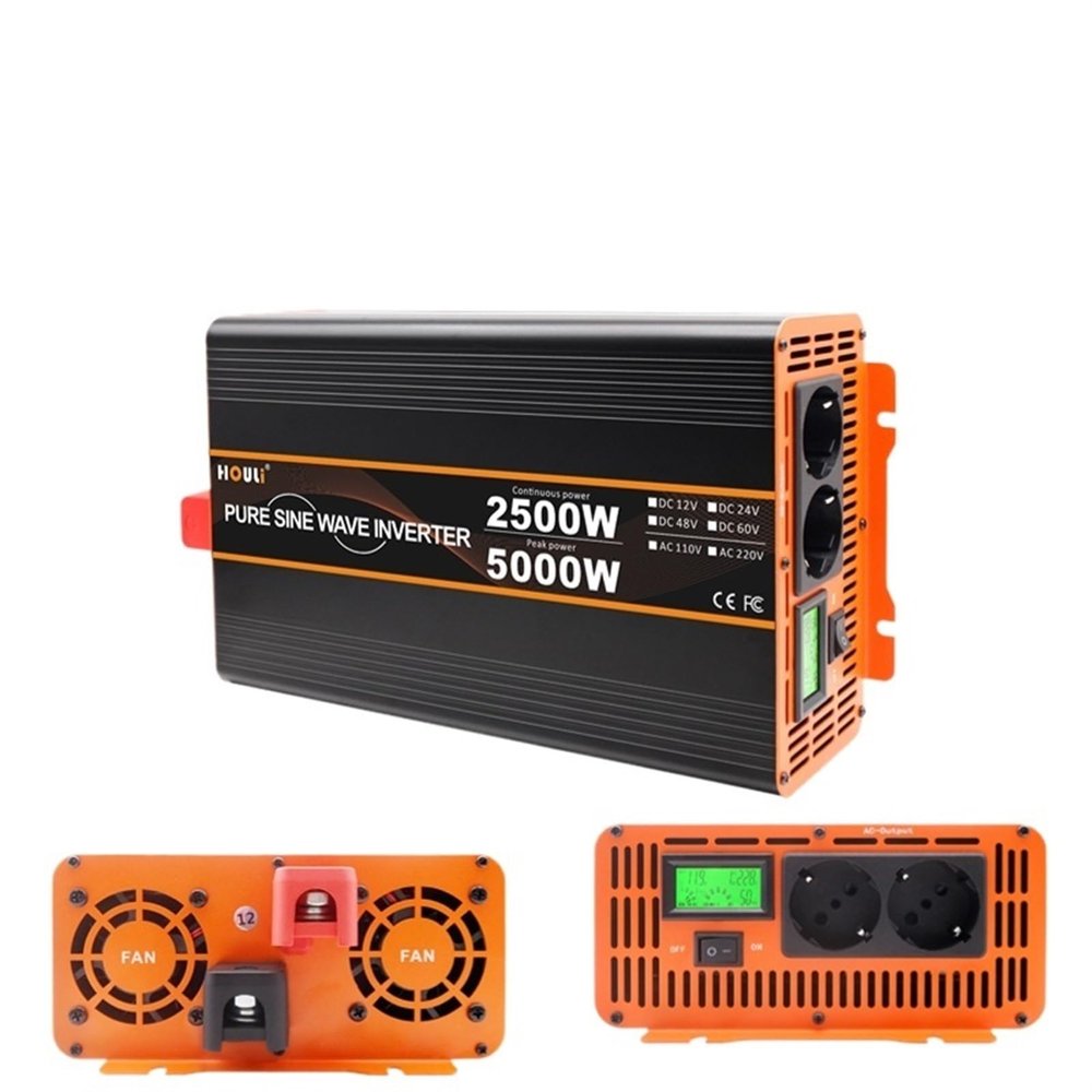 JZRYQJGJ Pure Sinus Wave 3000W 4000W 5000W 6000W Inverter 12V 24V 48V DC to AC 220V 230V Inverters Power Converter Solar Car (Color : 5000W-(220-240V)-24V)
